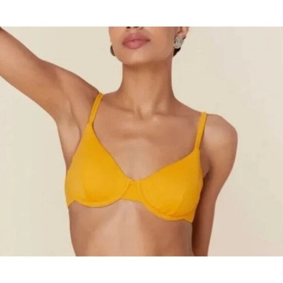 Andie Other - Mindy X Andie Women's S The Bermuda Underwire Swim Bikini Top Daffodil NWT‎